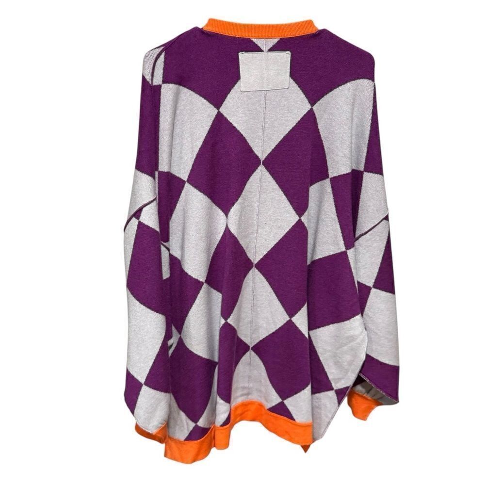 Revolve We The Free People Manny Cardi in Purple Argyle  V-Neck Cardigan - Picture 6 of 8